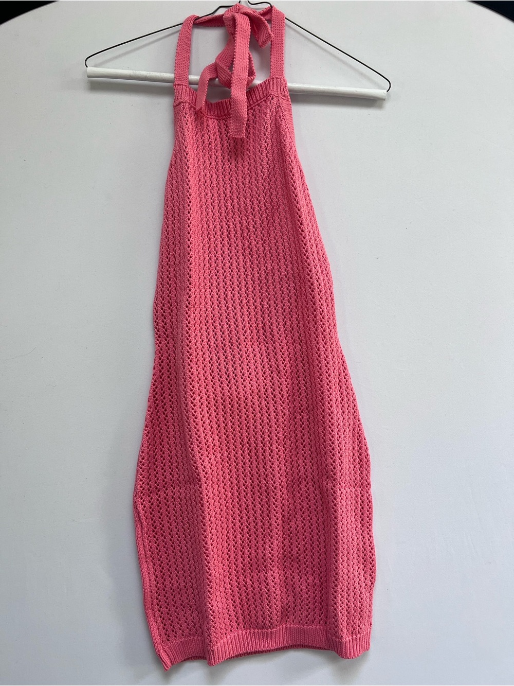 Lulu’s Coral Pink Knit Halter Dress Bikini Coverup